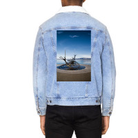 Viking Ship Sculpture Reykjavik Iceland  Aesthetic Hipster Unisex Sherpa-lined Denim Jacket | Artistshot