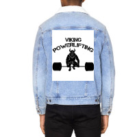 Viking Training Powerlifting Bodybuilding Fitness  80s Nostalgia Unisex Sherpa-lined Denim Jacket | Artistshot