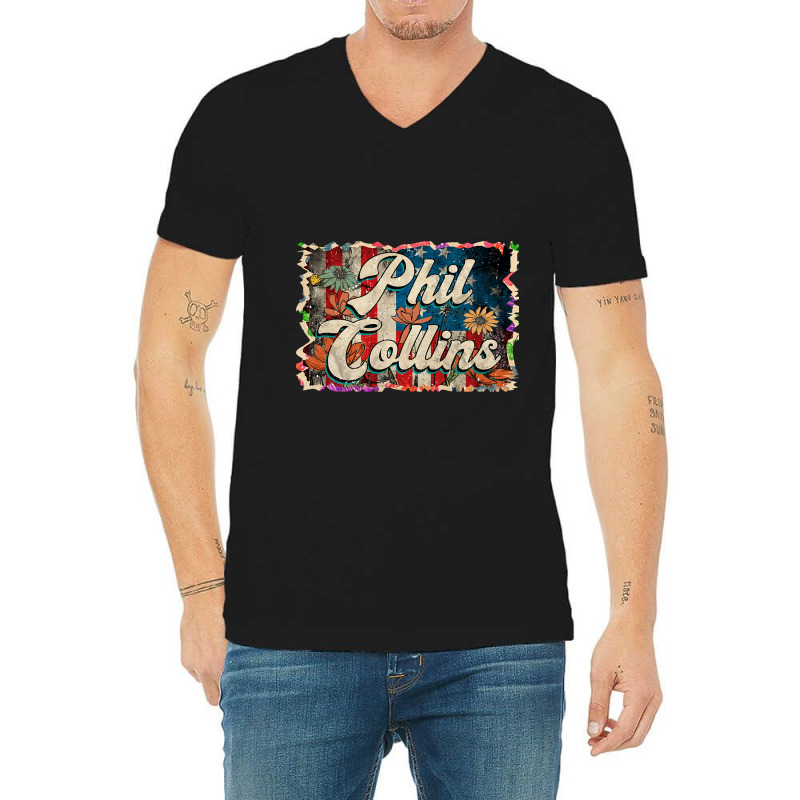 Lovely Phil Retro Pattern 80s 90s Birthday Flowers Style V-neck Tee | Artistshot