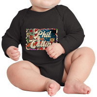 Lovely Phil Retro Pattern 80s 90s Birthday Flowers Style Long Sleeve Baby Bodysuit | Artistshot