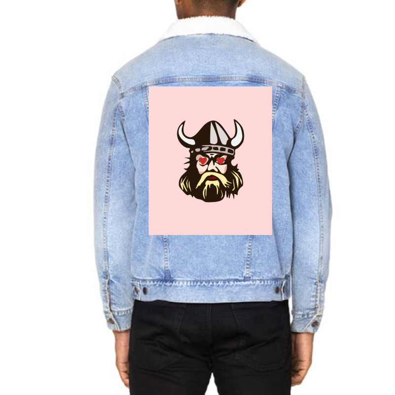 Viking Valentines Love Eyes  Humor Unisex Sherpa-lined Denim Jacket | Artistshot