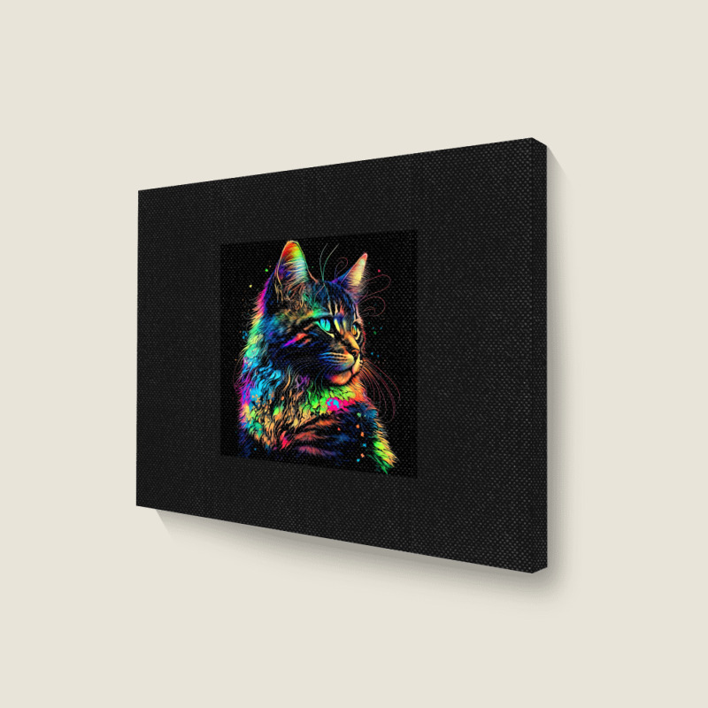 Cat Colorful Popart Landscape Canvas Print | Artistshot