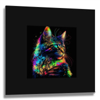 Cat Colorful Popart Metal Print Square | Artistshot