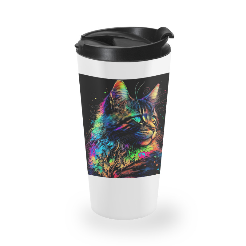 Cat Colorful Popart Travel Mug | Artistshot