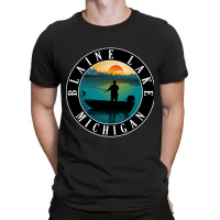 Blaine Lake Fishing Michigan Sunset T-shirt | Artistshot