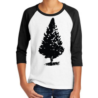 Christmas Tree Design, Tree Artwork, Single Tree Design, Conifer Youth 3/4 Sleeve | Artistshot