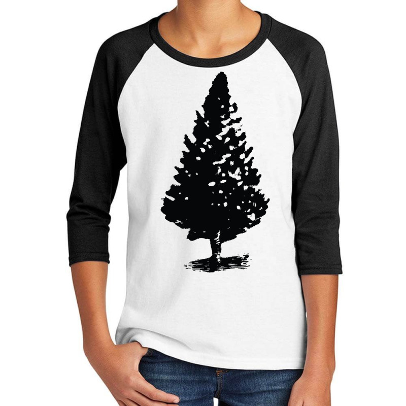 Christmas Tree Design, Tree Artwork, Single Tree Design, Conifer Youth 3/4 Sleeve by traumafemales188 | Artistshot