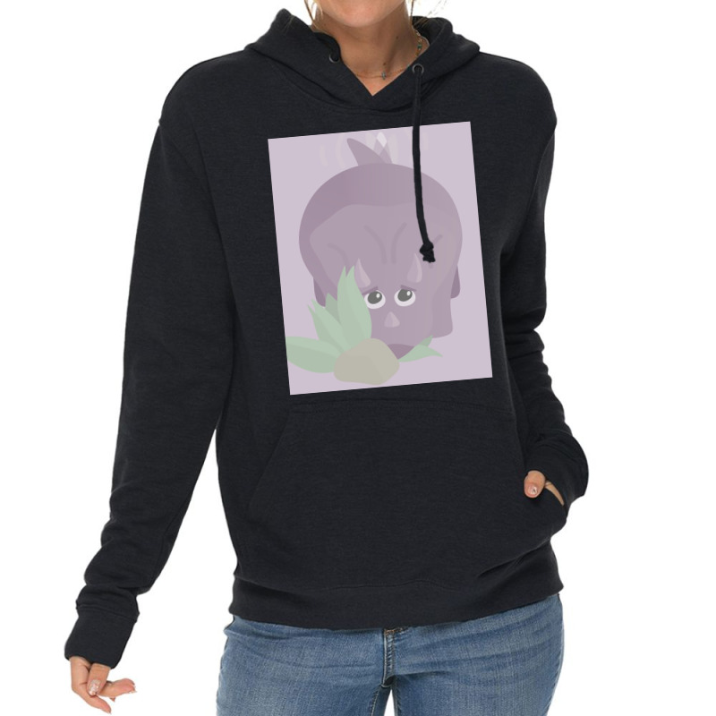 Fat Triceratops Trying To Hide Poster Gift Lightweight Hoodie | Artistshot