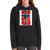 Vintage Norwegian Flag  Red Hippie Vintage Hoodie | Artistshot