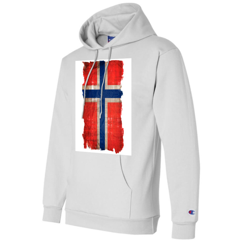 Vintage Norwegian Flag  Red Hippie Champion Hoodie | Artistshot