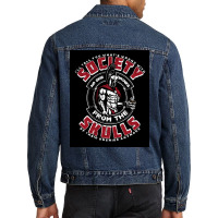 Whatx27s Wrong Viking Skull Humor For A Gift Idea  Blue 80s Men Denim Jacket | Artistshot