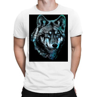 Wolf Face Blue Light Art  Hipster Hipster T-shirt | Artistshot