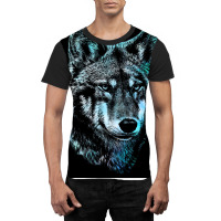 Wolf Face Blue Light Art  Hipster Hipster Graphic T-shirt | Artistshot