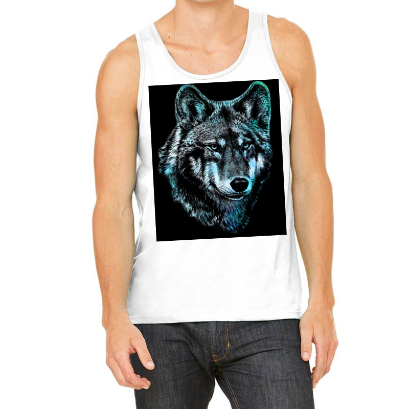 Wolf Face Blue Light Art  Hipster Hipster Tank Top | Artistshot