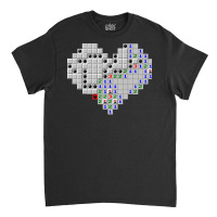 Minesweeper Heart Love Cute Valentine Day Long Sleeve T Shirt Classic T-shirt | Artistshot