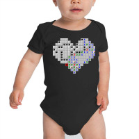 Minesweeper Heart Love Cute Valentine Day Long Sleeve T Shirt Baby Bodysuit | Artistshot