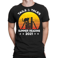 Hot Trend Summer Reading 2021 Tails And Tales Retro Sunset T-shirt | Artistshot