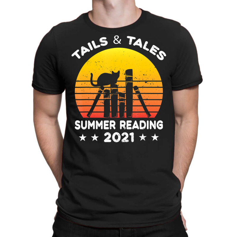 Hot Trend Summer Reading 2021 Tails And Tales Retro Sunset T-shirt | Artistshot