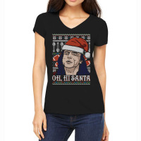 Oh Hi Santa Women's V-neck T-shirt | Artistshot