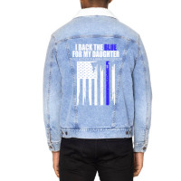 Back The Blue - I Back The Blue For My Daughter - Proud Mother  Of A B Unisex Sherpa-lined Denim Jacket | Artistshot