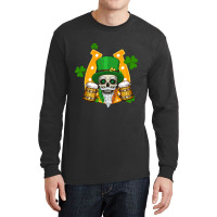 Lucky Irish Horseshoe Skull Drinking Beer Happy St. Patrick's Day Long Sleeve Shirts | Artistshot