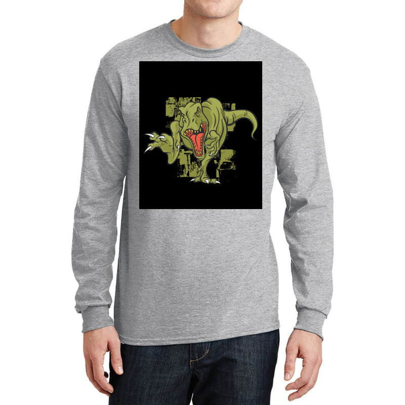 Green Trex Tyrannosaurus Dinosaur Poster Summer Long Sleeve Shirts | Artistshot