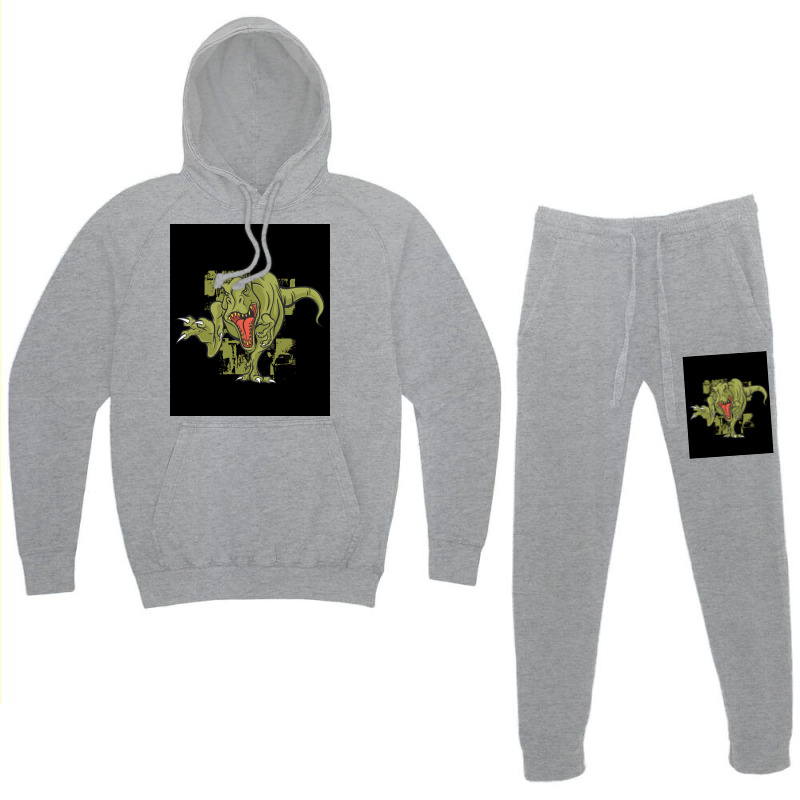 Green Trex Tyrannosaurus Dinosaur Poster Summer Hoodie & Jogger Set | Artistshot