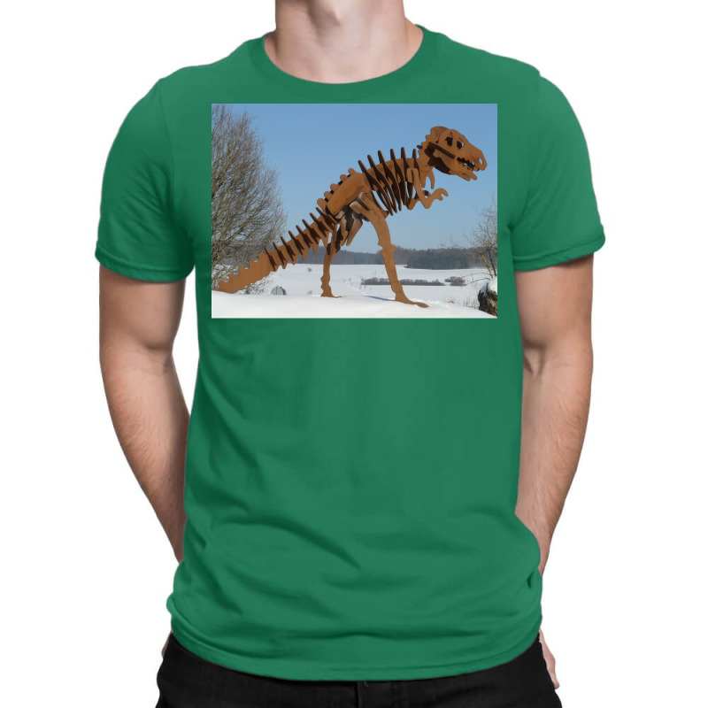 Halloween Dinosaur Skeleton Vintage Halloween Art Trex Cartoon Poster T-shirt | Artistshot