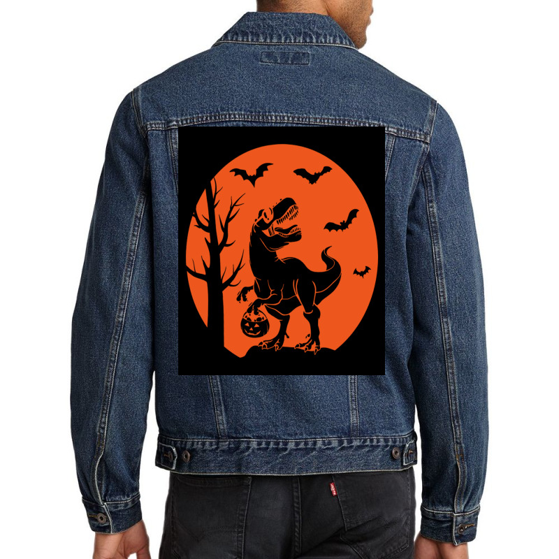 Halloween Dinosaur Tshirtkids Dinosaur Family Halloween Poster Tumblr Men Denim Jacket | Artistshot