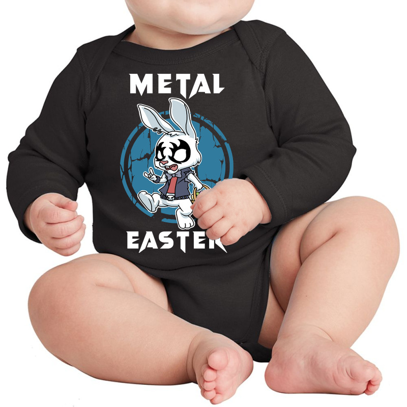 Happy Easter Rock Horns Metalhead Heavy Metal Long Sleeve Baby Bodysuit | Artistshot