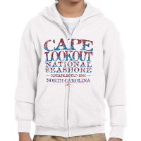 Cape Lookout National Seashore, North Carolina Youth Zipper Hoodie | Artistshot