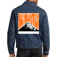 Holy Mountain Illustration Poster Cool Men Denim Jacket | Artistshot