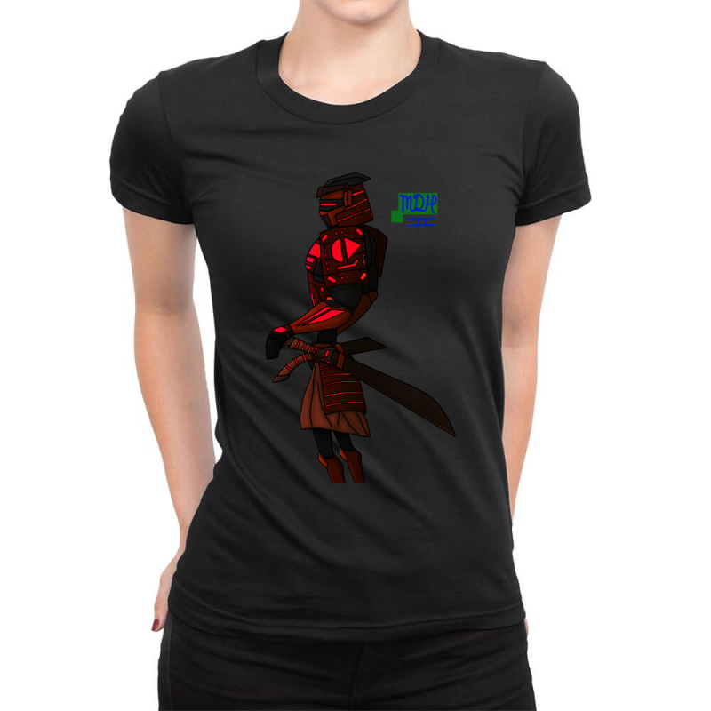 Stick Wars Red Samurai Warrior Ladies Fitted T-Shirt by JohnLoechler | Artistshot