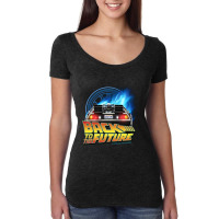 Back To The Future Delorean Teleport And Clock Tower. Perfect Present Women's Triblend Scoop T-shirt | Artistshot