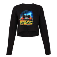 Back To The Future Delorean Teleport And Clock Tower. Perfect Present Cropped Sweater | Artistshot