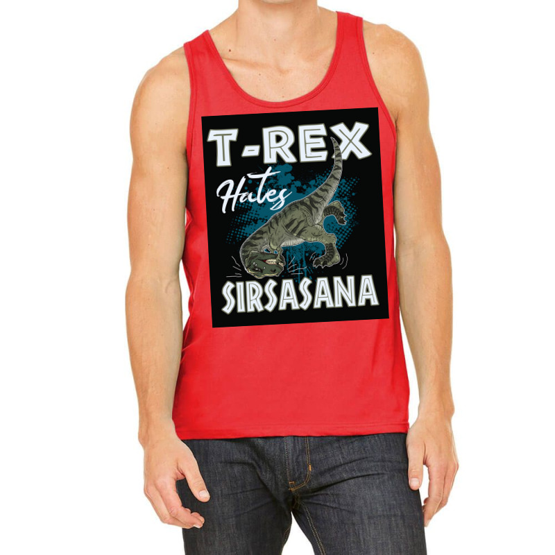 Funny Trex Hates Sirsasana Dinosaur Yoga Poster Gift Tank Top | Artistshot