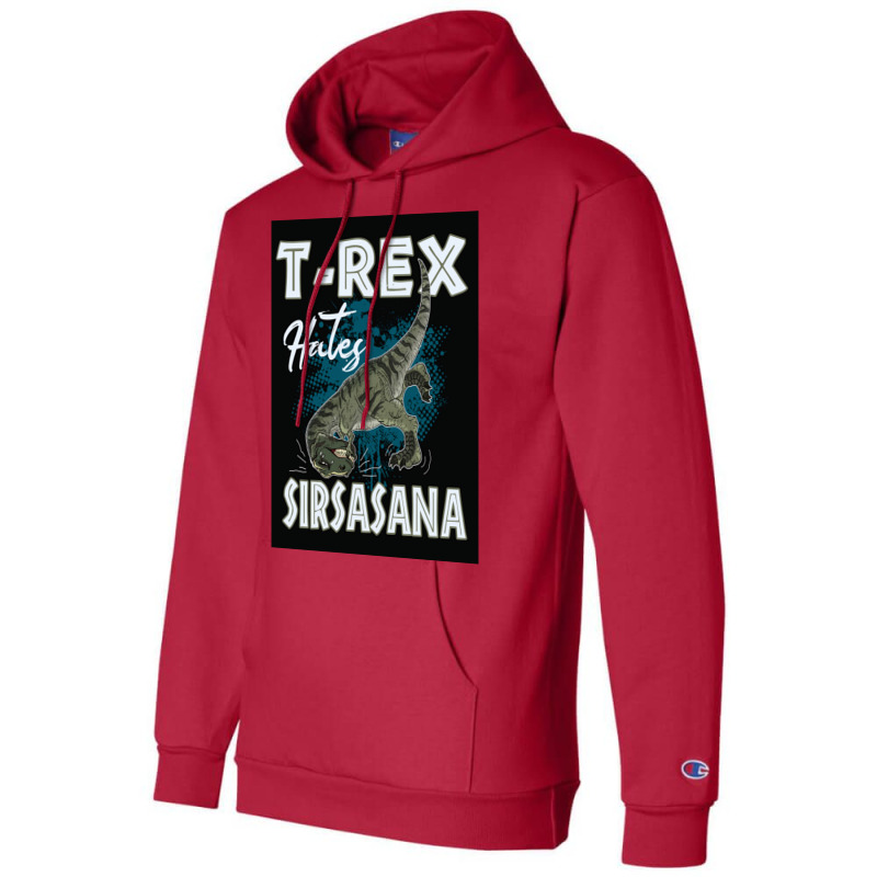 Funny Trex Hates Sirsasana Dinosaur Yoga Poster Gift Champion Hoodie | Artistshot