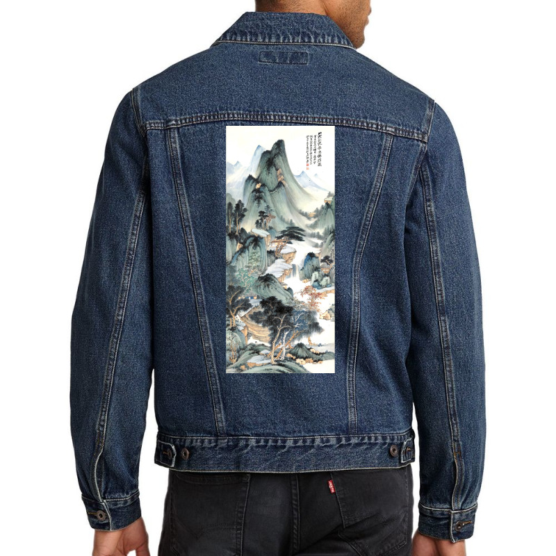 Huayang Celestial Hall By Zhang Daqian Poster Love Men Denim Jacket | Artistshot