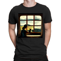 All You Need Is A Cat As You Stare Out The Window T-shirt | Artistshot