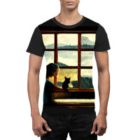 All You Need Is A Cat As You Stare Out The Window Graphic T-shirt | Artistshot