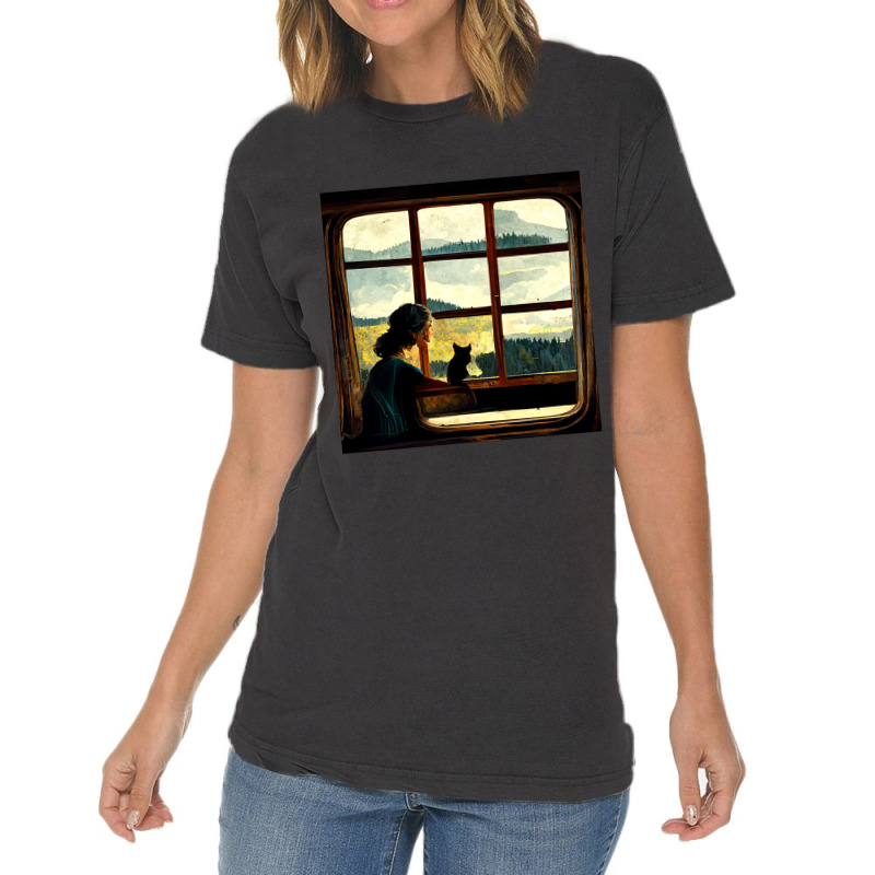 All You Need Is A Cat As You Stare Out The Window Vintage T-shirt | Artistshot