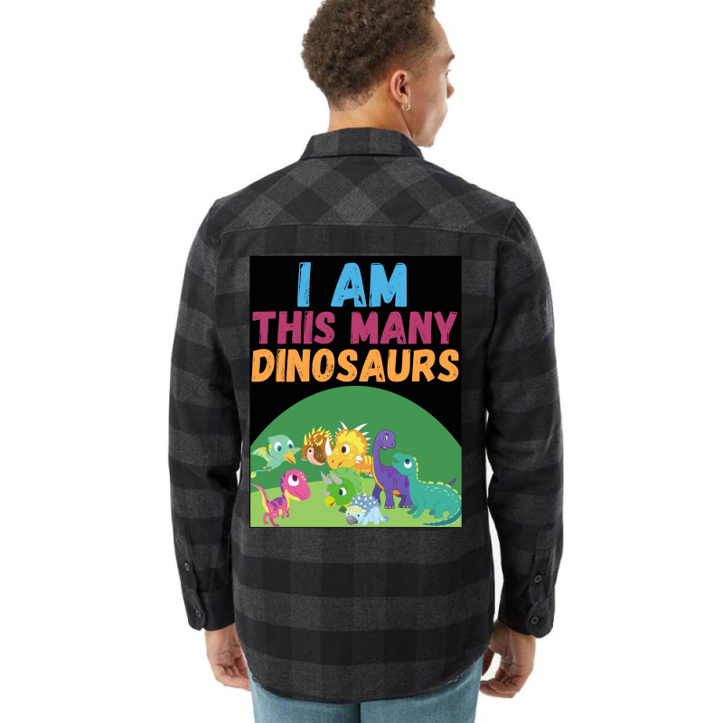 I Am This Many Dinosaurs 8 Eight Eighth Poster Quote Flannel Shirt | Artistshot