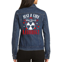 Trending Just A Girl Who Loves Radiology Xray Tech Valentines Day Ladies Denim Jacket | Artistshot