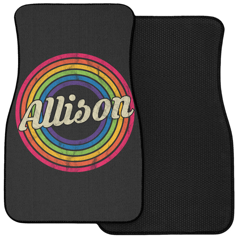 Allison - Retro Rainbow Faded-style Front Car Mat | Artistshot