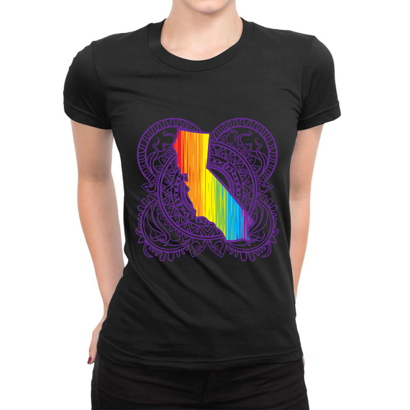 California Mandala Pride Ladies Fitted T-Shirt by venbytumny | Artistshot