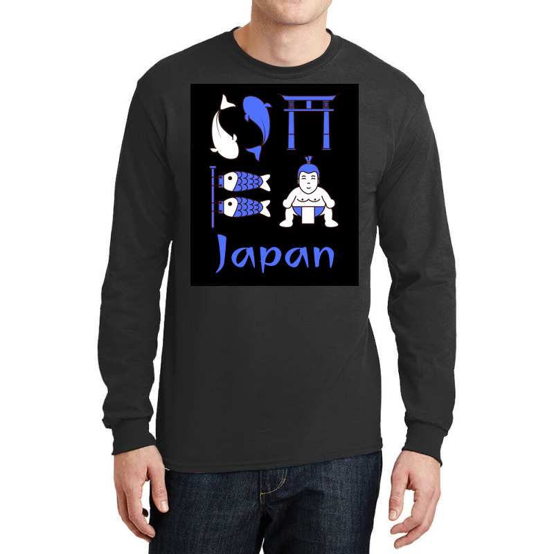 Japan Royal Blue Poster Nostalgia Long Sleeve Shirts | Artistshot