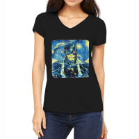 Black Bolt Van Gogh Style Women's V-neck T-shirt | Artistshot