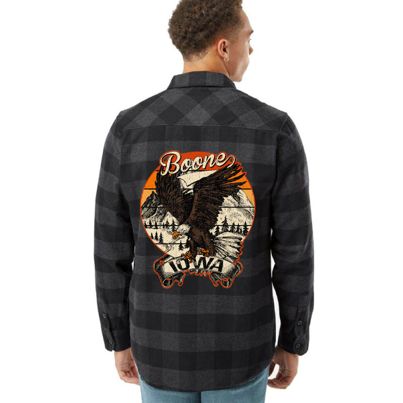 Boone Iowa Bald Eagle Retro Vintage Aesthetic Flannel Shirt | Artistshot