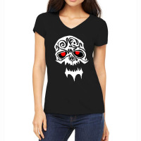 Tribal White Skull Head Shot Women's V-neck T-shirt | Artistshot