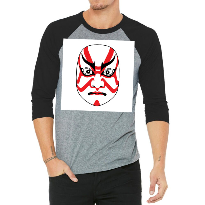 Kabuki Mask Poster Cute 3/4 Sleeve Shirt | Artistshot